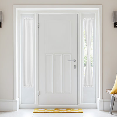  Rideaux transparents non transparents pour porte d'entrée, rideaux semi-transparents avec passe-tringle et attache arrière, 1 panneau