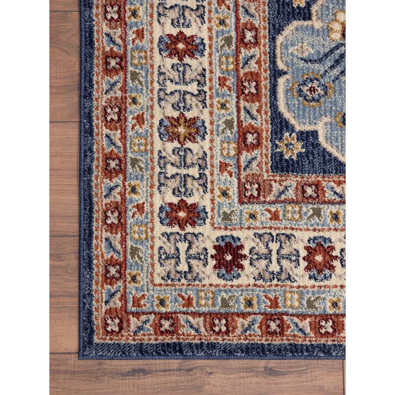 Tapis oriental bleu / beige / brun Moloney, Rectangle 4 pi x 6 pi