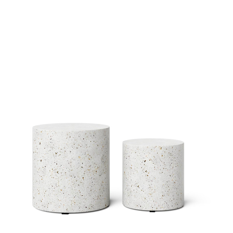Mixx 2 Piece Nesting Tables, Ivory Terrazo