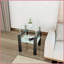 Table basse carrée en verre trempé transparent / noir pour le salon, facile à nettoyer et amp; Assemblage rapide-121048625-121048628-121048629