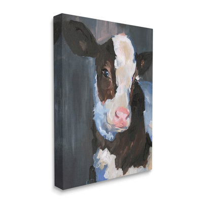 Portrait détaillé de vache de campagne avec veau par Jennifer Paxton Parker - Peinture