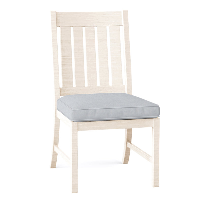 Club Patio Dining Side Chair with Cushions, Welt, Slate Gray, Linen Chambray