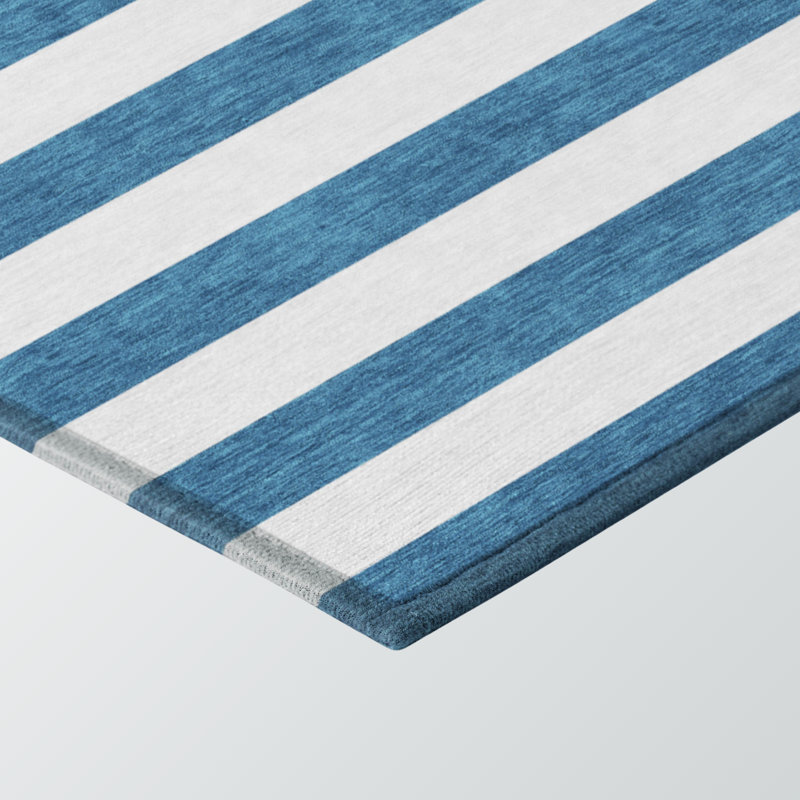Tapis intérieur lavable antidérapant bleu marine, Rectangle 1 pi 8 po x 2 pi 6 po
