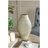 17.5" Gold Ceramic Accent Vase with Vertical Ribbed Texture