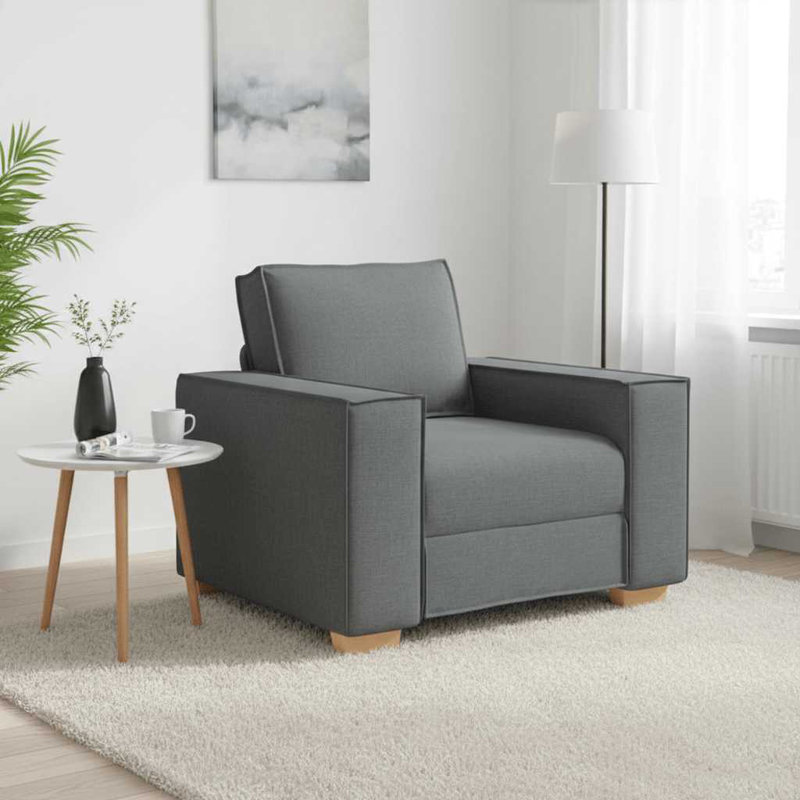 Canapé vidaXL gris foncé tissu 23,6 po, H 33,1 po x l 39 po x P 30,7 po, Gris foncé