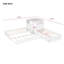 Lit plateforme simple en L avec lit gigogne, armoires de rangement, bureau et lumière DEL - Lit d'angle peu encombrant, blanc-1820257802