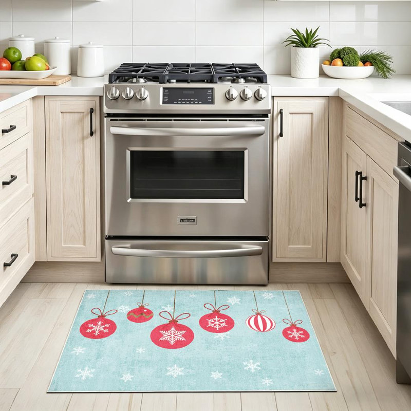 Tapis d'intérieur rouge lavable à la machine