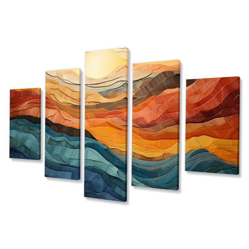 Haenisch - Modern Canvas Wall Art - 5 Panels