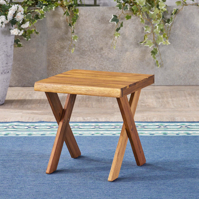 Table d'appoint Rustic Sandblast, Teck