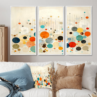 Radiant Echoes Of Mid Century Colors I - Abstract Midcentury Wall Décor Set