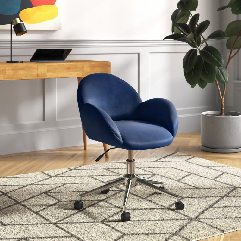 Velvet Office Chair, Blue