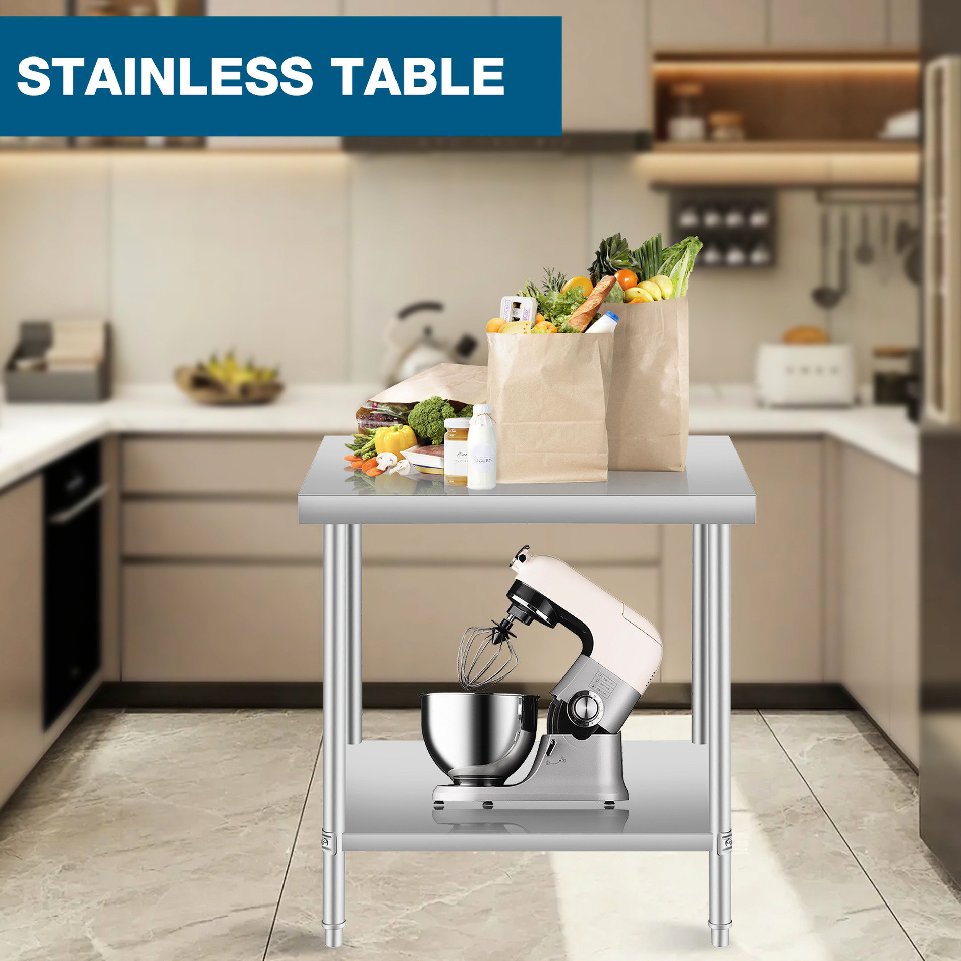 Ebern Designs 24 - Inch Wide And Deep Stainless Steel Commercial Work ...