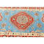 Tapis oriental unique tribal 3X14 bleu