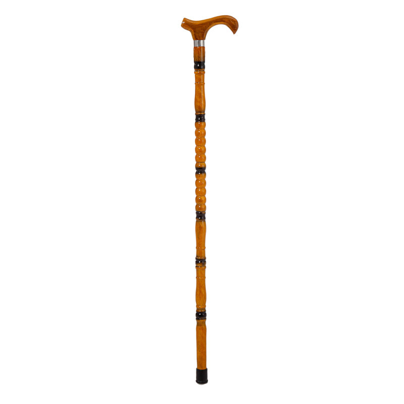 Camel Bamboo Style Wooden Walking Cane with Ergonomic Derby Handle