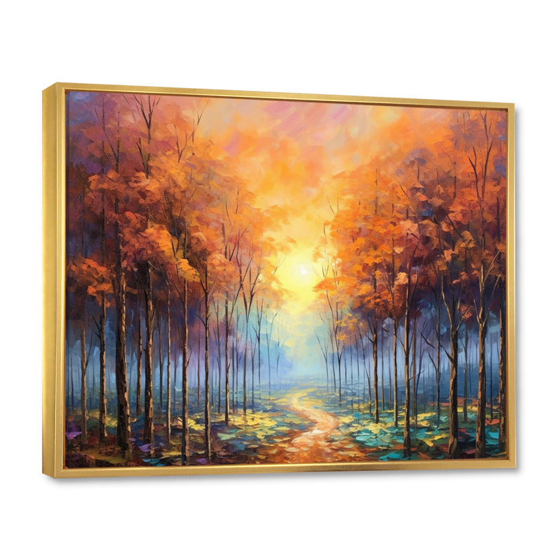 «Enchanted Path I», reproduction d'art sur toile, H 12 po x l 20 po x P 1 po, Cadre flottant doré