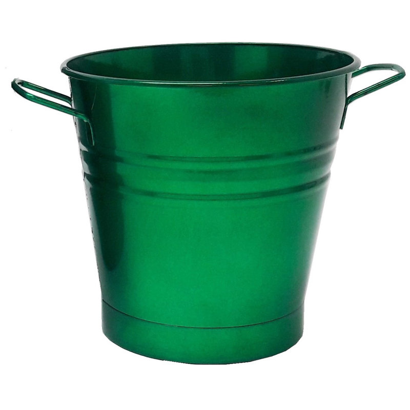 Seau en acier émaillé, Vert glacé