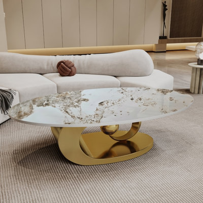 Table basse moderne en faux marbre