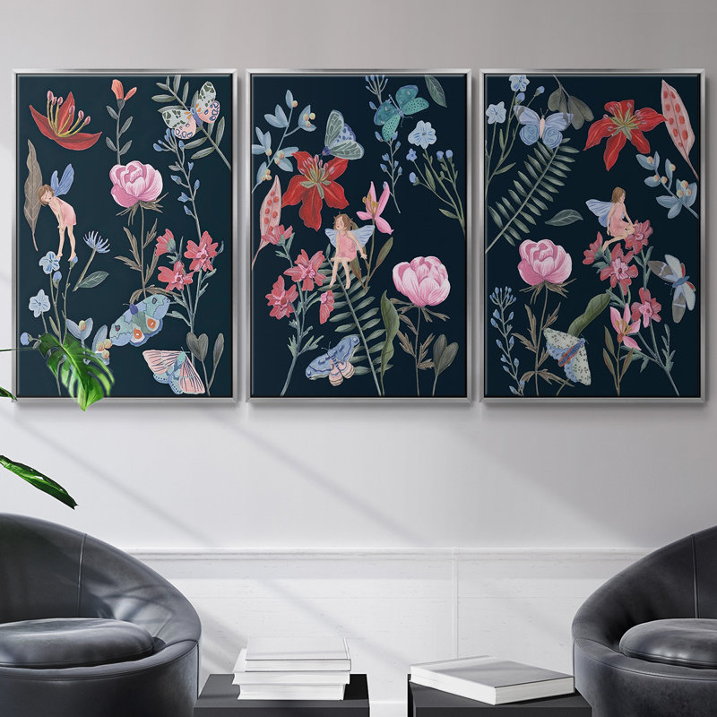 Étude de feuilles d'automne I 3 pièces, H 40 po x l 78 po, Argent