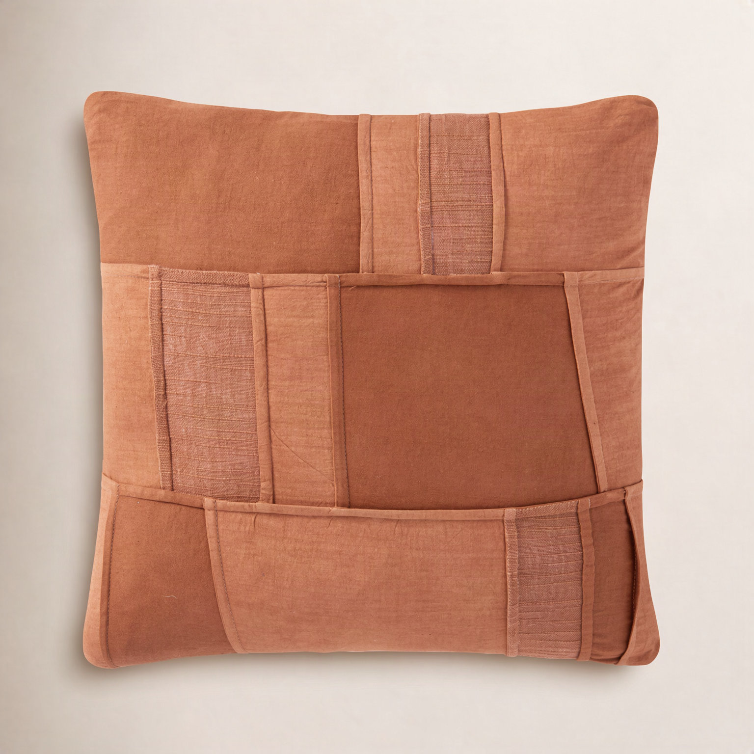 Stephan Decorative Square Cotton Throw Pillow, Rust, Polyester/Polyfill