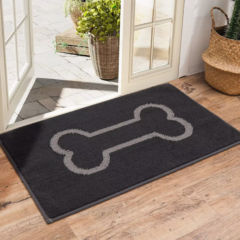 Absorbent Indoor Doormat Muddy Dog Washable Mat Door Mat for Entry, 36" L x 24" W, Gray