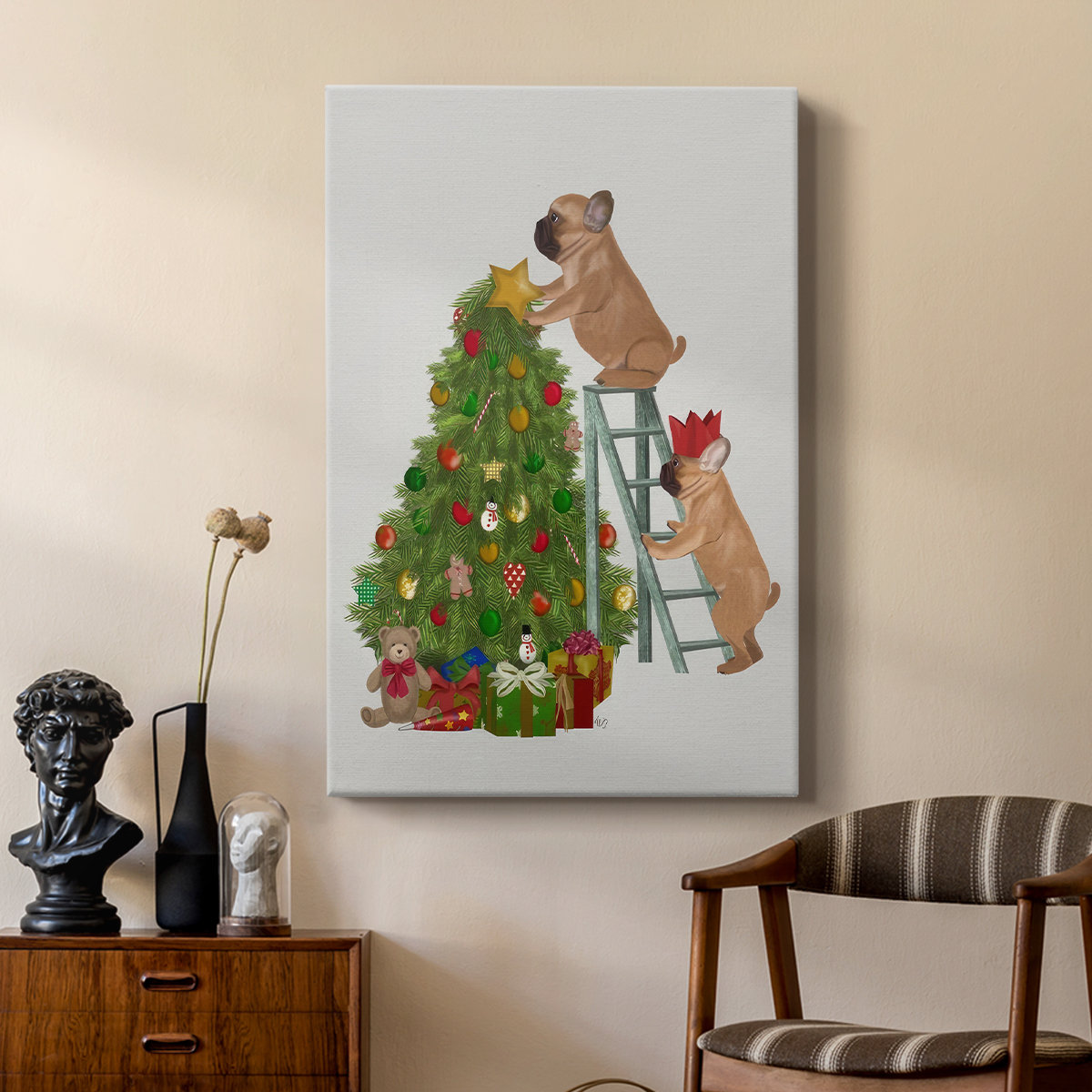 Ophelia & Co. Christmas French Bulldog Tree Ladder -Custom Wrapped ...
