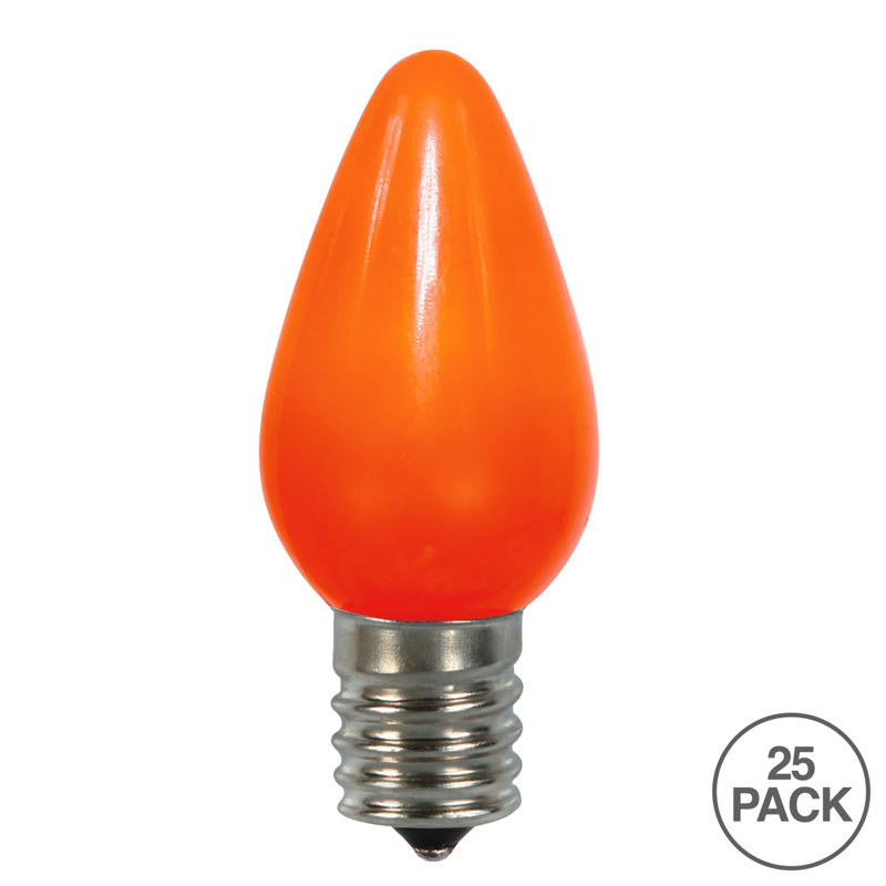 Vickerman C7 Ceramic LED Replacement Bulbs, 25 Pack, Orange, 0.09