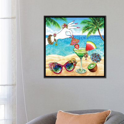 " Pink Umbrella, Tropical " by Sunny Gu