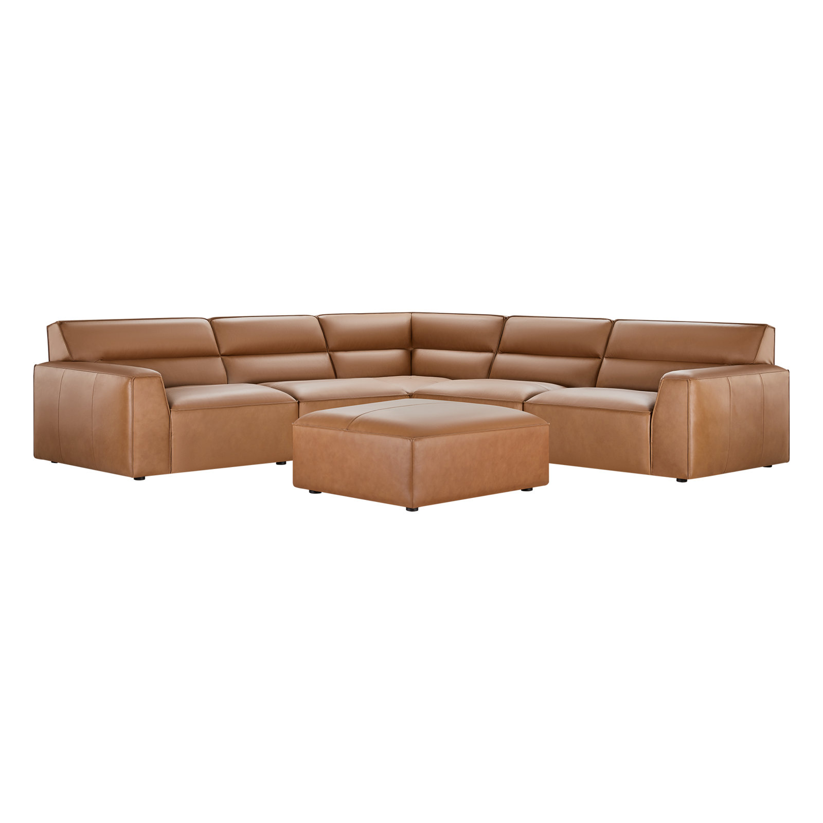 Jenn Top Grain Leather Modular Sectional