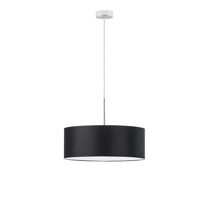 Aubryn 3 - Light Drum Pendant, Chrome, 120cm H x 50cm W x 50cm D, Black