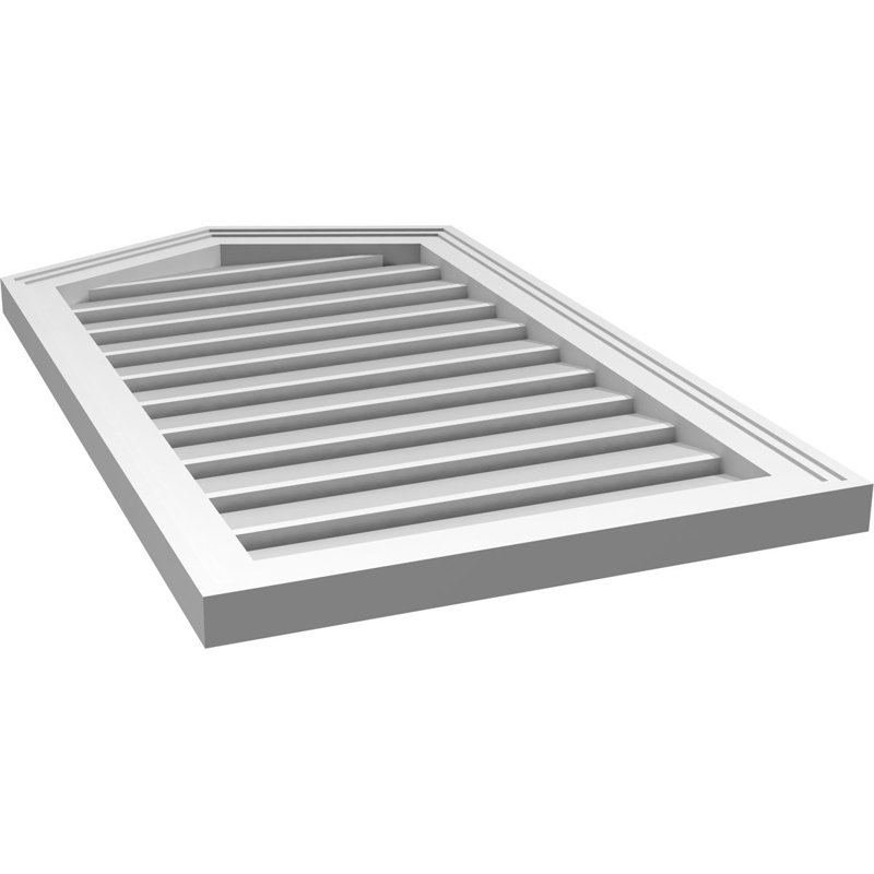 Ventilé à pignon fonctionnel en uréthane à hauteur de sommet 5 pintes, brun clair apprêté, H 34 po x l 20 po x P 1,5 po