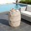 Table d'appoint en béton léger avec finition en travertin, utilisation intérieure / extérieure | Idée de cadeau