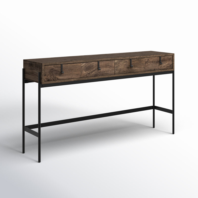 55.5'' Solid Wood Top Console Table