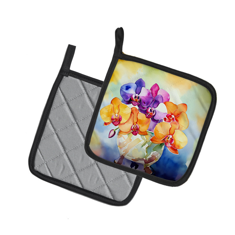 Caroline's Treasures Floral Polyester Potholder Set