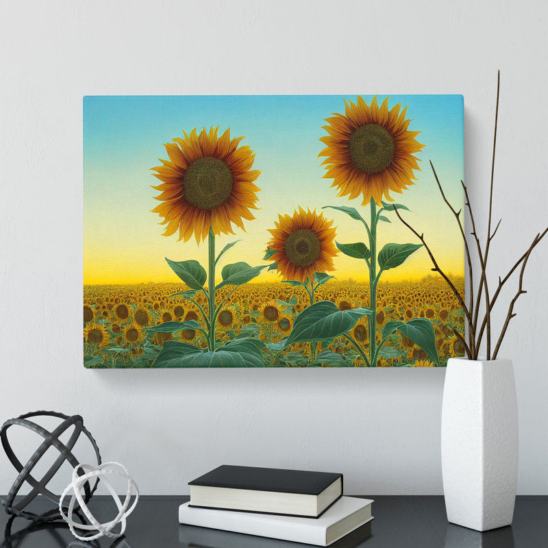 Tremendous Sunflower Field - Wrapped Canvas, 40cm H x 60cm W x 3cm D