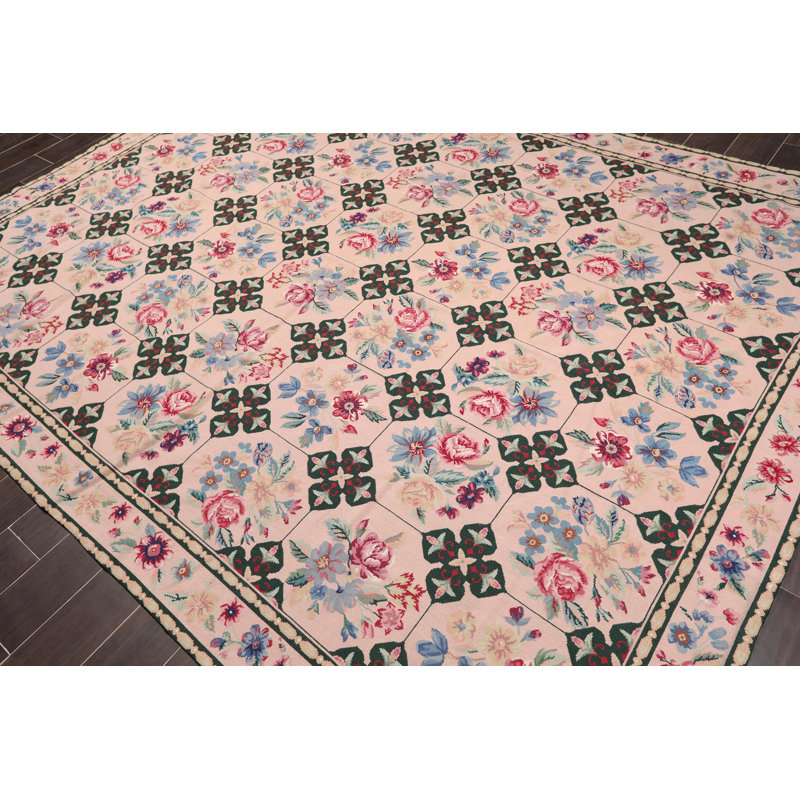 Tapis de la surface en laine 7 pi 7 po x 9 pi 9 po one-of-kind à la main noué la Jerilyn