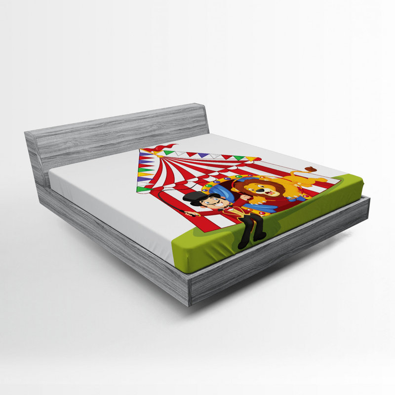 Circus Microfiber Patterned Fitted Sheet, Queen Fitted Sheet
