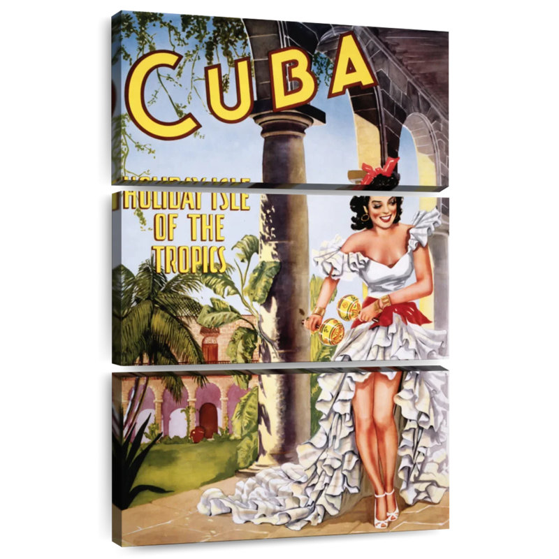 Affiche de voyage rétro Nicci Cuban, H 32 po x l 20 po