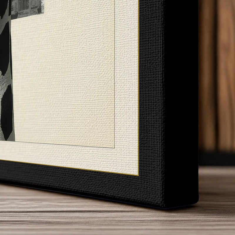 Giraffe Geometry Modern - Wrapped Canvas, 36x24 - 91.4 x 61.0 cm, Black Border