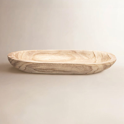 Hand-Carved Paulownia Wood Bowl