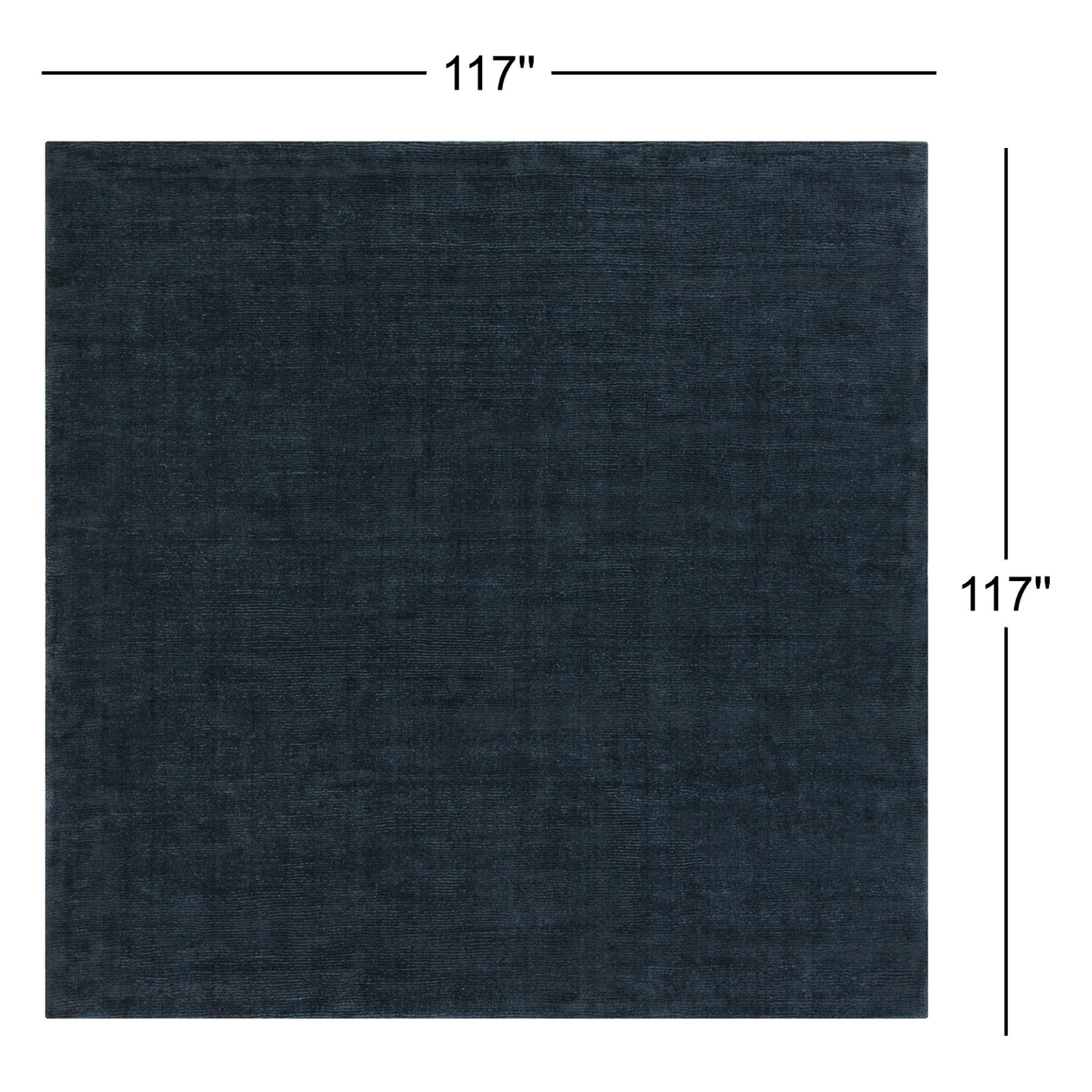Crowe Dark Blue Hand-Woven Wool Rug, Square 9'9"