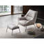 Ensemble de fauteuil d'appoint et repose-pieds 2 pièces Abela, cuir fleur-107417380