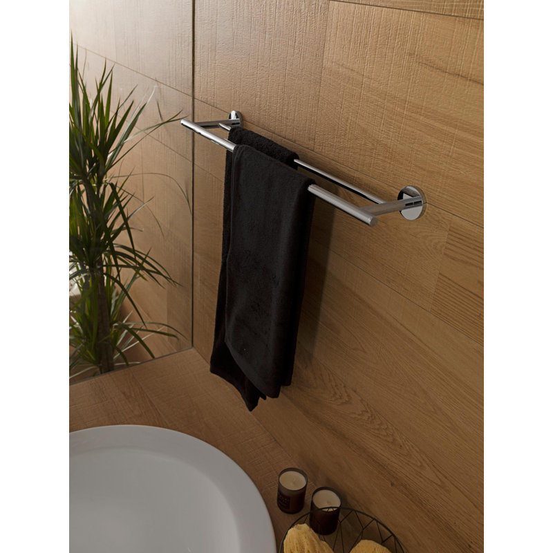 Hotels Double Wall Mounted Towel Bar, 2.38" H x 23.63" L x 5.38" D