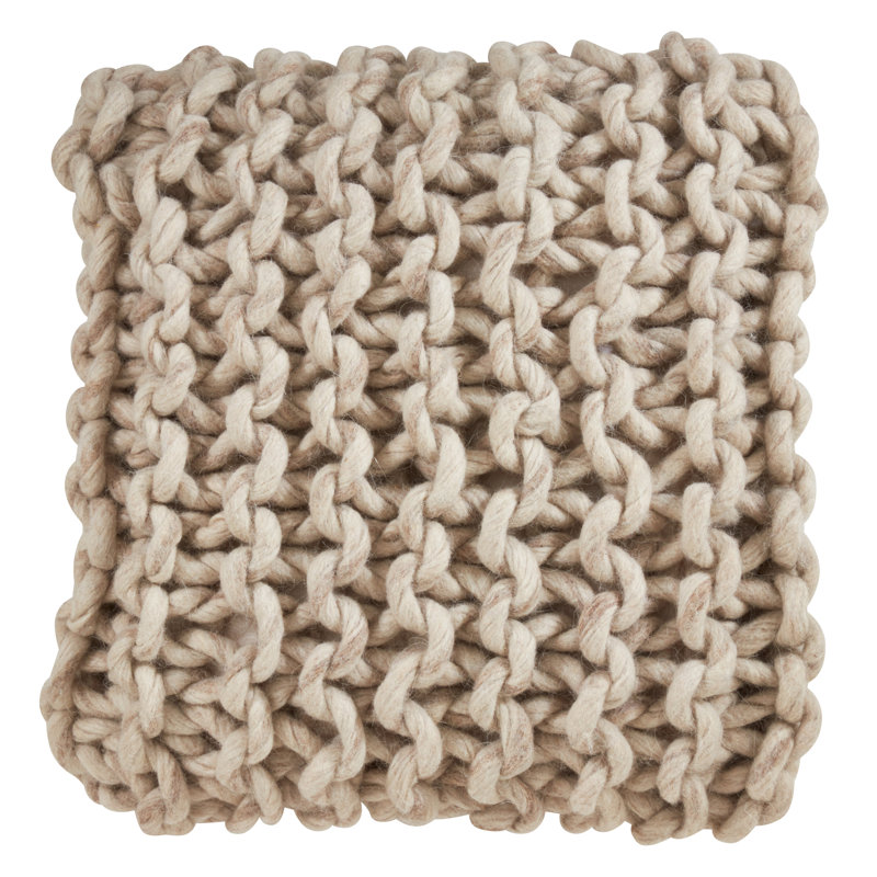 Coussin en laine Zayn, Ivoire, Duvet