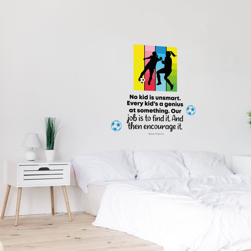 Adhésif décoratif en vinyle, « encouragez it soccer girl », H 40 po x l 40 po x P 0,05 po