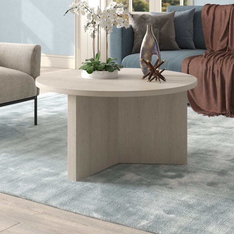 Kjartan Pedestal Coffee Table, Alder White