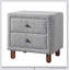 Table de chevet rembourrée 2 tiroirs Boucle avec courbes douces et amplement de rangement pour les chambres modernes