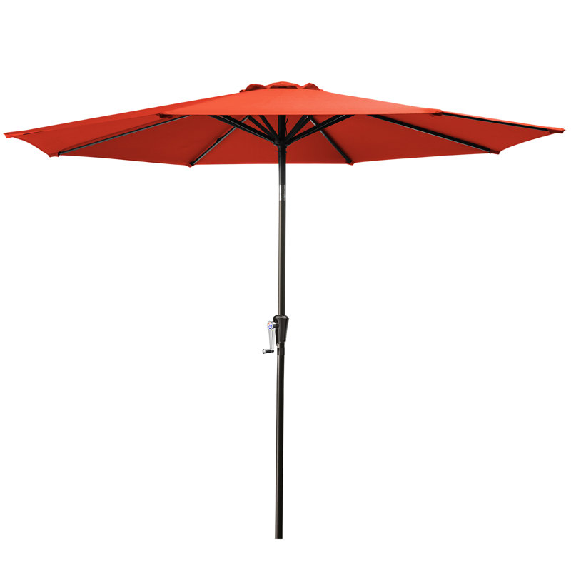 Parasol de marché inclinable Germar, Orange, H 95,7 po x l 120 po x P 120 po