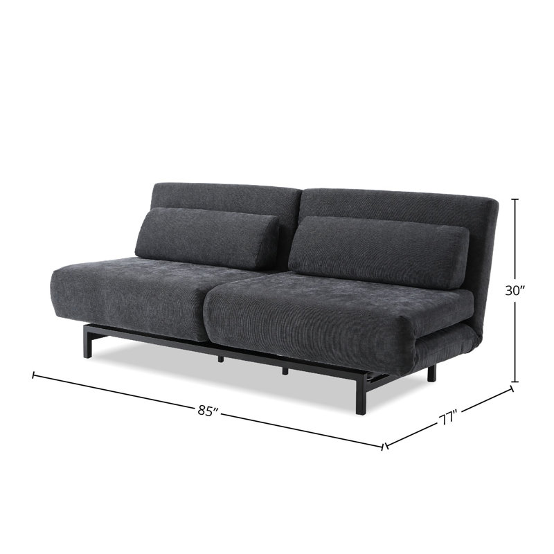 Iso Upholstered Swivel Sofa-Bed, Dusk Gray