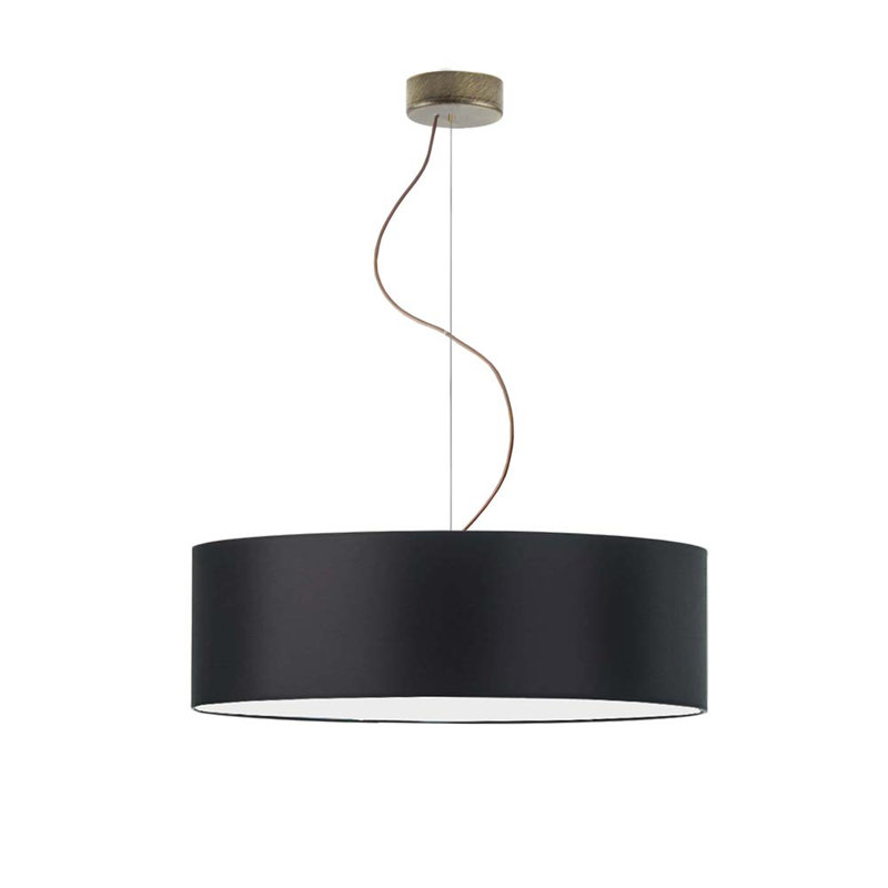 Aubryella 4 - Light Drum Pendant, Black, Antique Gold