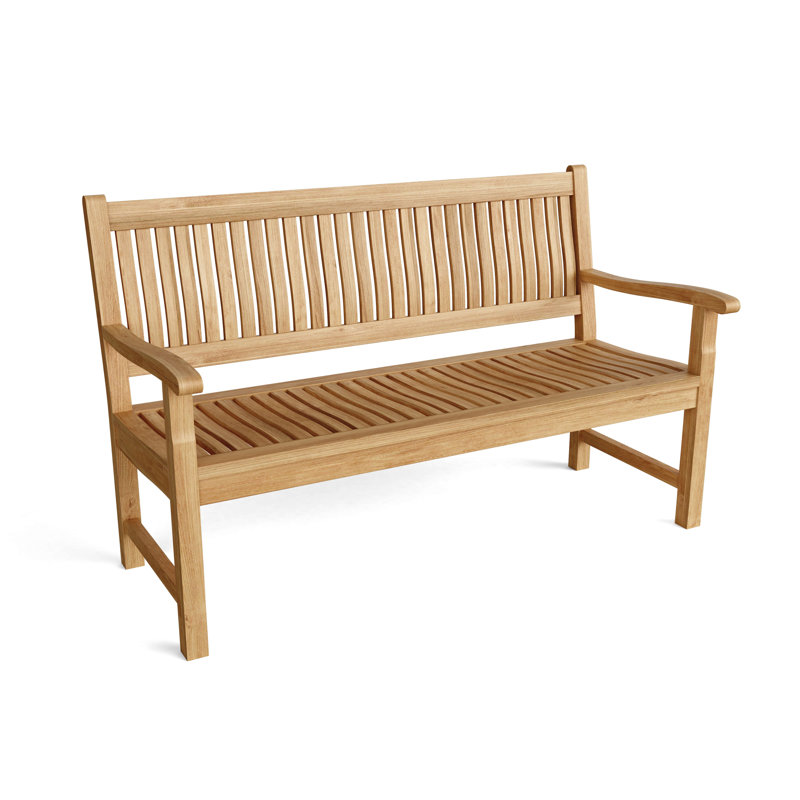 Del-Amo Teak Garden Bench, 35" H x 60" W x 26" D